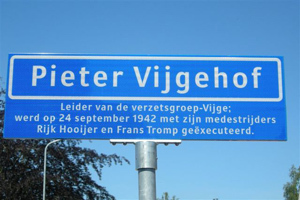 Foto van straatnaambord Pieter Vijgehof