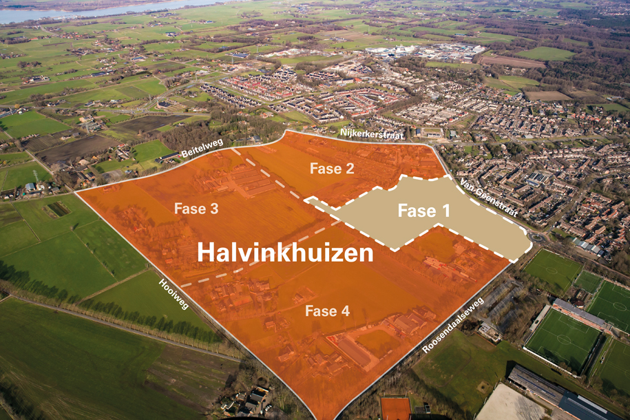 Overzichtskaart plangebied nieuwbouwwijk Halvinkhuizen