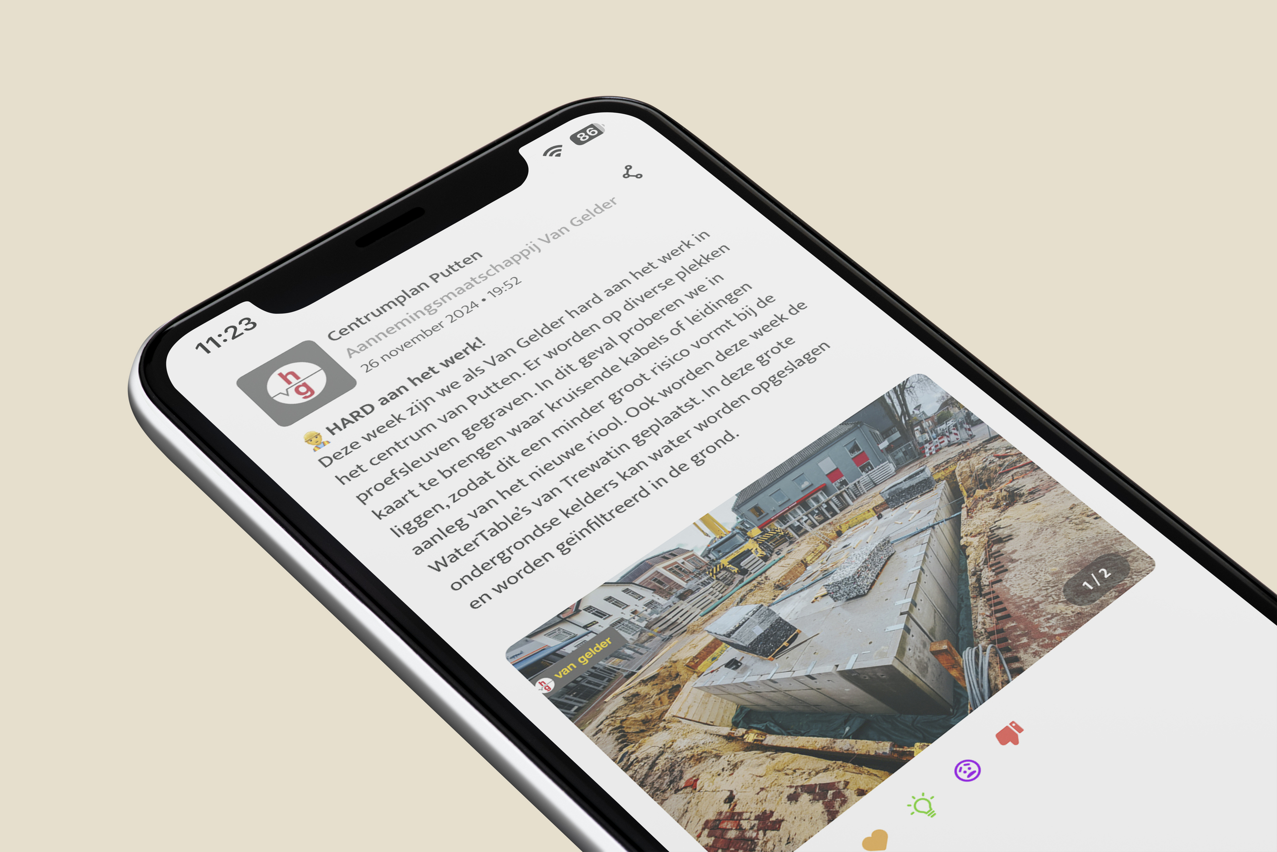 BouwApp mockup (illustratieve afbeelding)