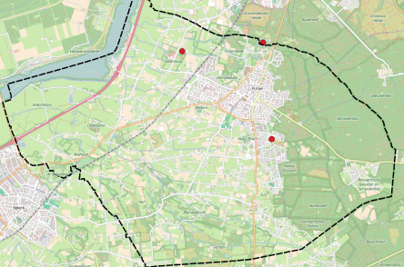 Kaart van Putten grondwater grens illustratie