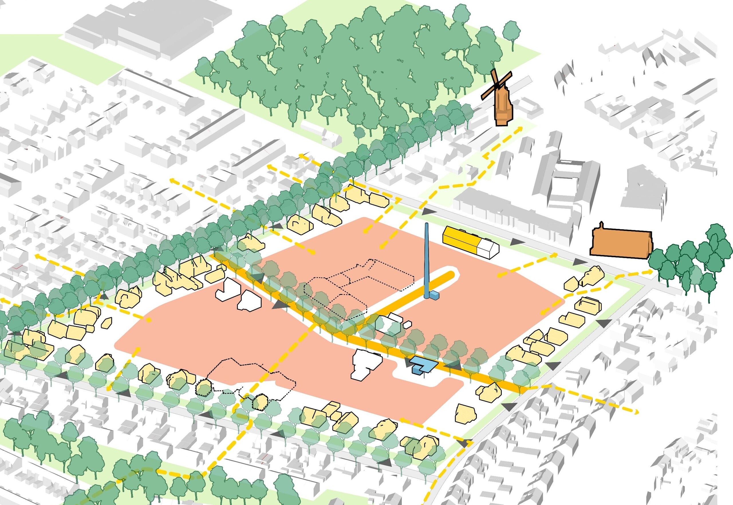 Impressie van het plangebied Ambachtstraat