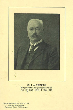 Foto van Mr. Johannes Arnoldus Vermeer, burgemeester van 1-10-1910 tot 1-7-1927