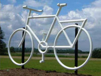 Foto van kunstwerk fiets bij Nulde
